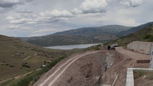 View from the Kent’s Canyon custom home site overlooking Rockport Reservoir in Summit County, Utah.