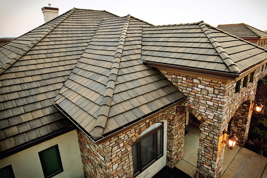 Concrete Roof Tiles On A House In Utah